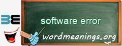 WordMeaning blackboard for software error